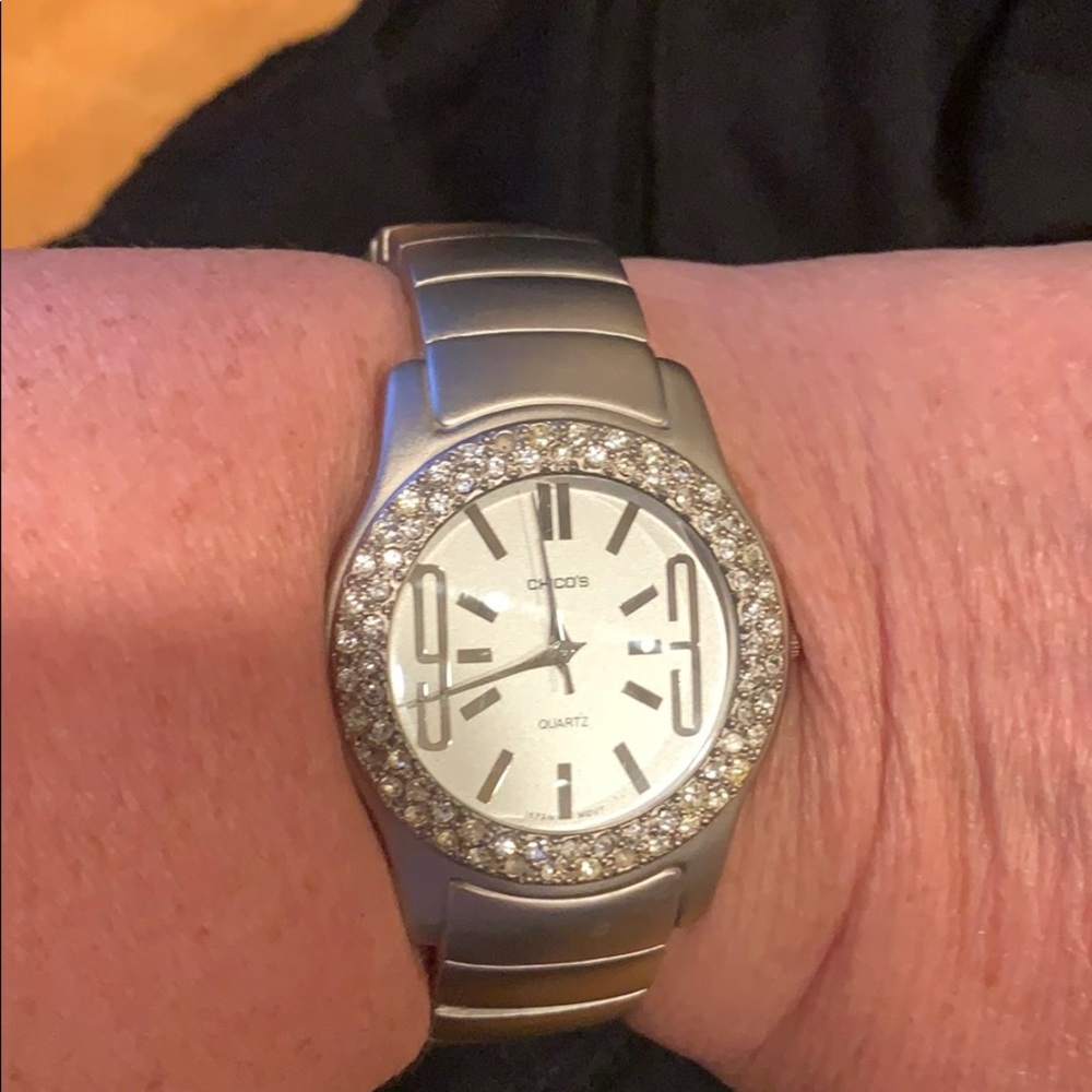 Chico’s silver and rhinestone watch - super cute